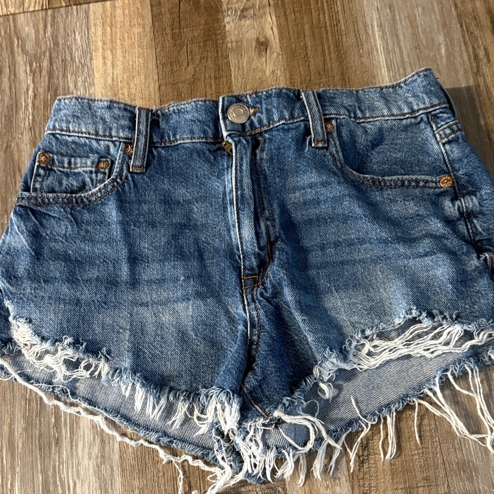 Aeropostale Blue Frayed Jean Shorts